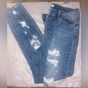 Cello Women's Ripped Blue Skinny Jeans